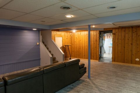 Basement lighting installation in Philadelphia