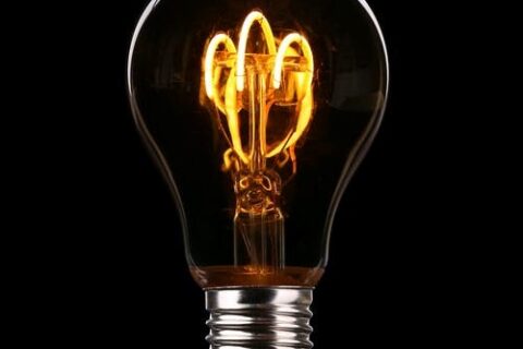 A lit up bulb